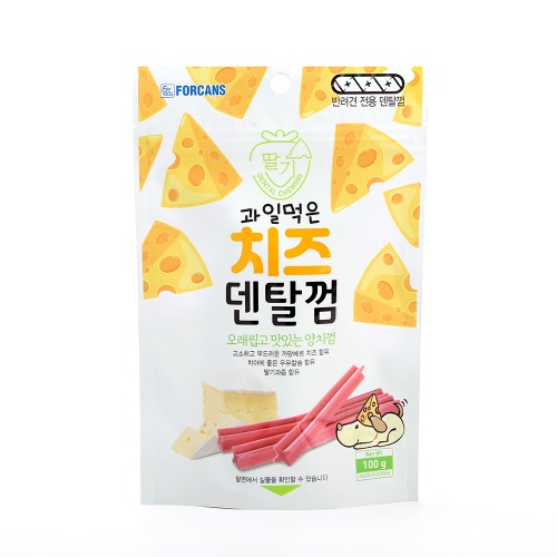 포켄스 치즈덴탈껌(딸기)100g